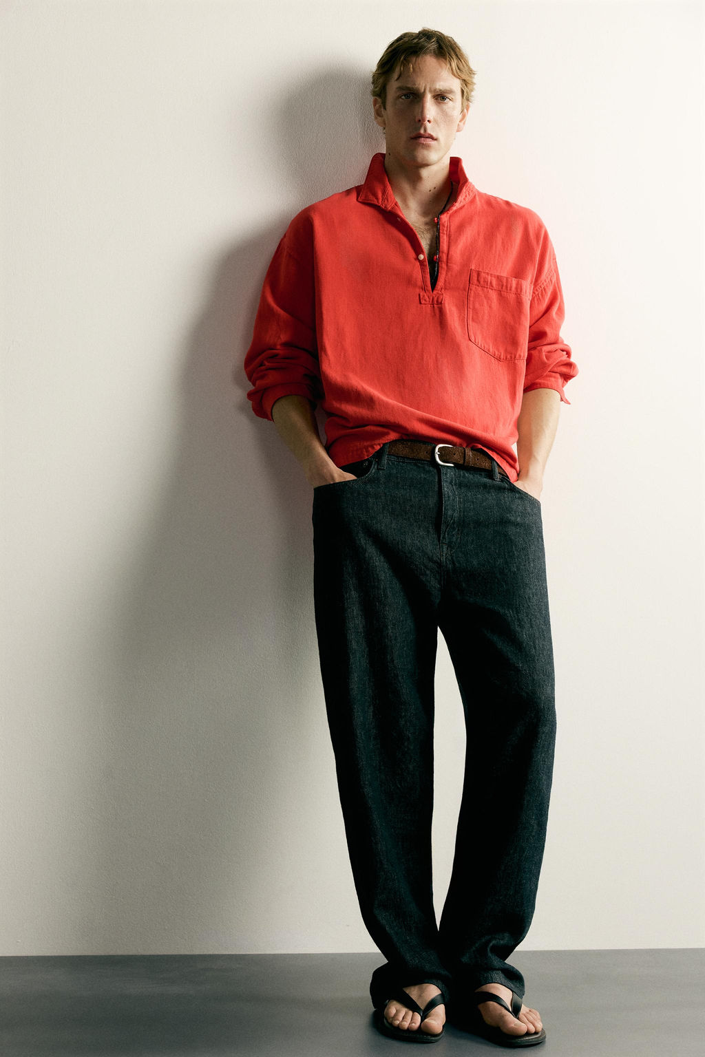 CAMISA POLO RELAXED FIT / Rojo - Zara фото 6