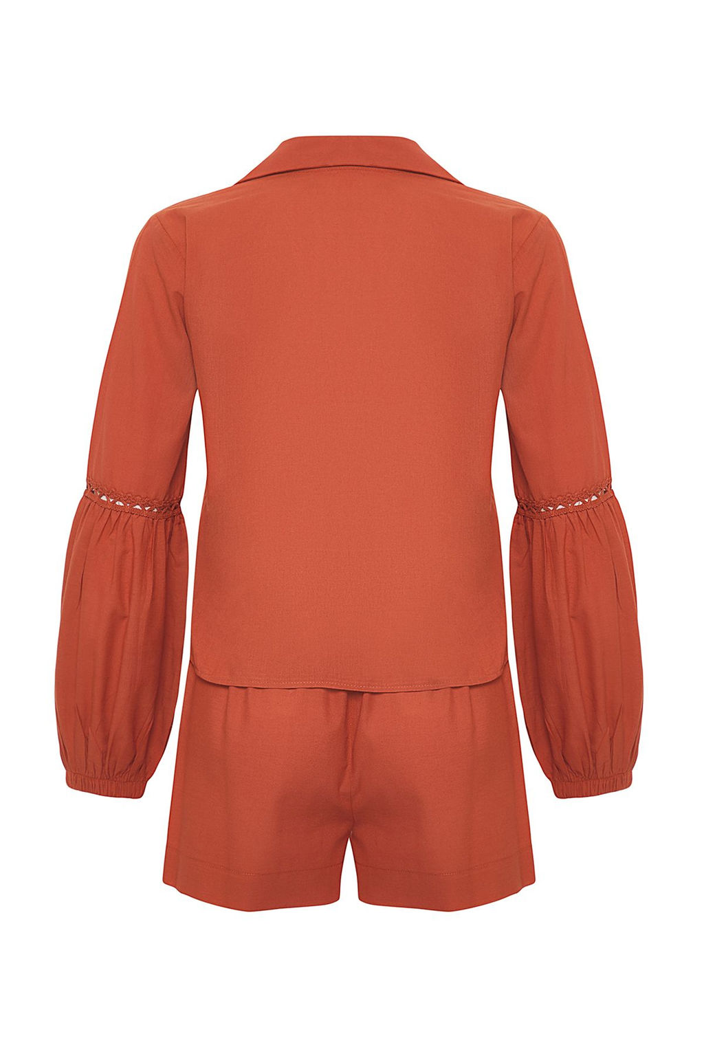 Siyah Dokuma Y?rtmacl? %100 Pamuk Plaj Gomlek-Sort Tak?m TBESS25AU00057 - Trendyolmilla фото 12