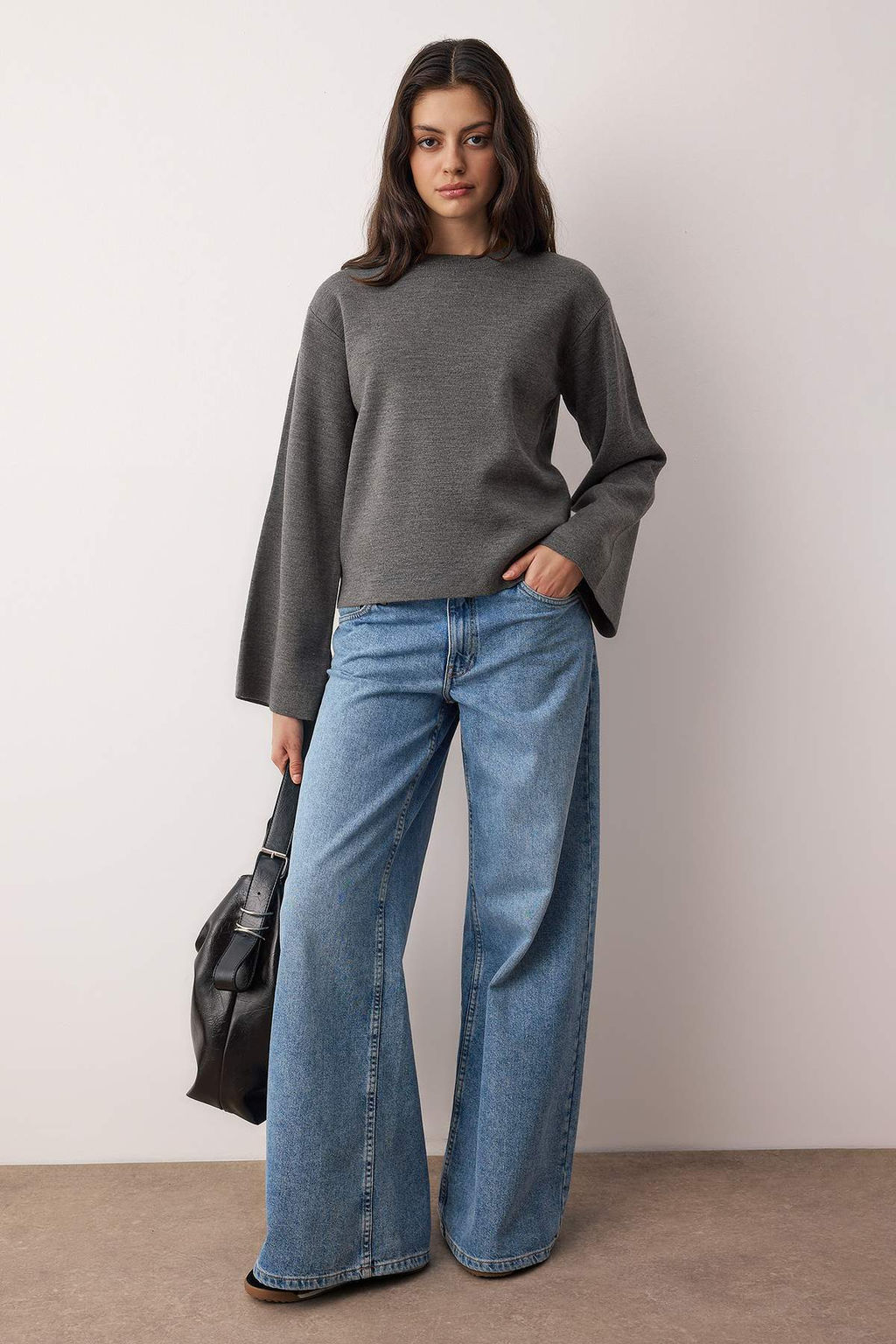 Antrasit More Sustainabe Basic Triko Kazak TWOAW25KZ00313