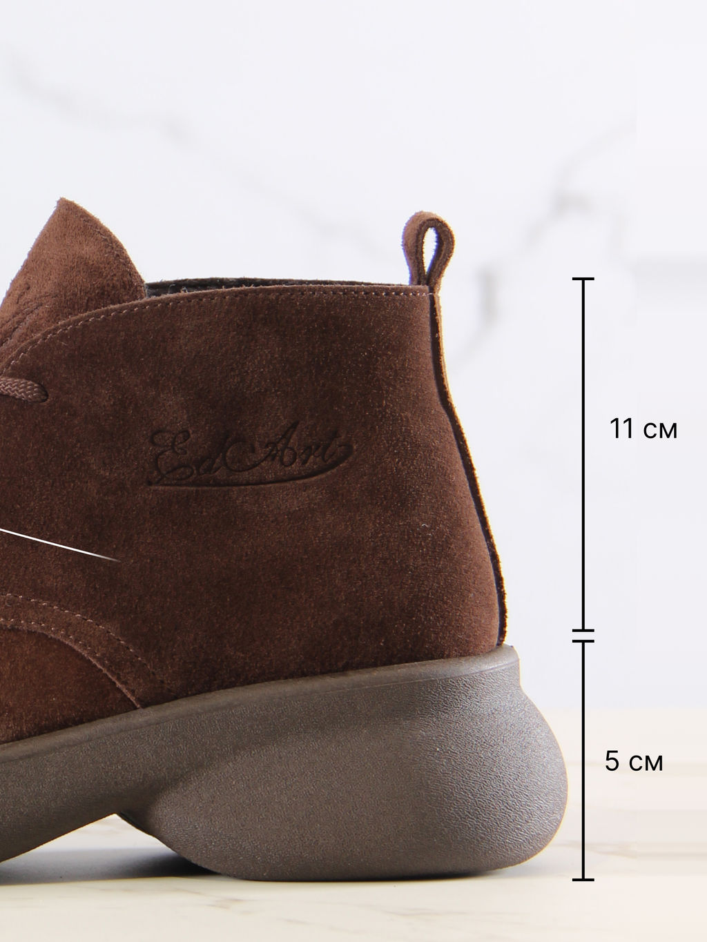 Ботинки EDART 308.927br.Коричневая замша+коричневый/байка