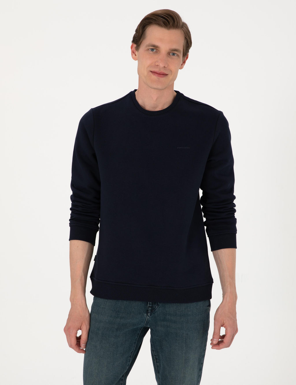 Lacivert 3 _plik Regular Fit __i Polarl_ Bisiklet Yaka Basic Sweatshirt - Pierre cardin фото 3