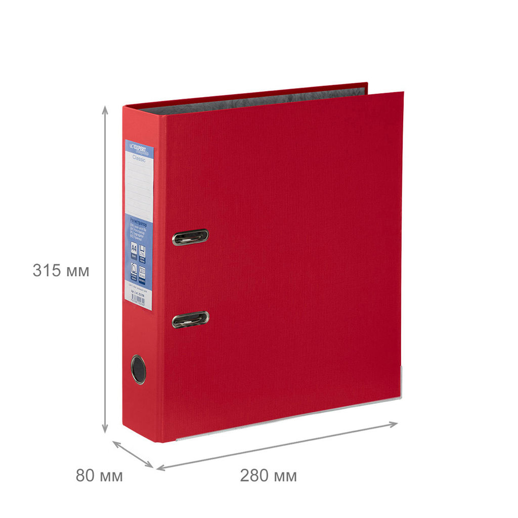 Expert Complete Регистратор PVC, мет.уг. 80 мм 50 шт. Premier A4 арочный механ. (разб.) лён красный EC10312245