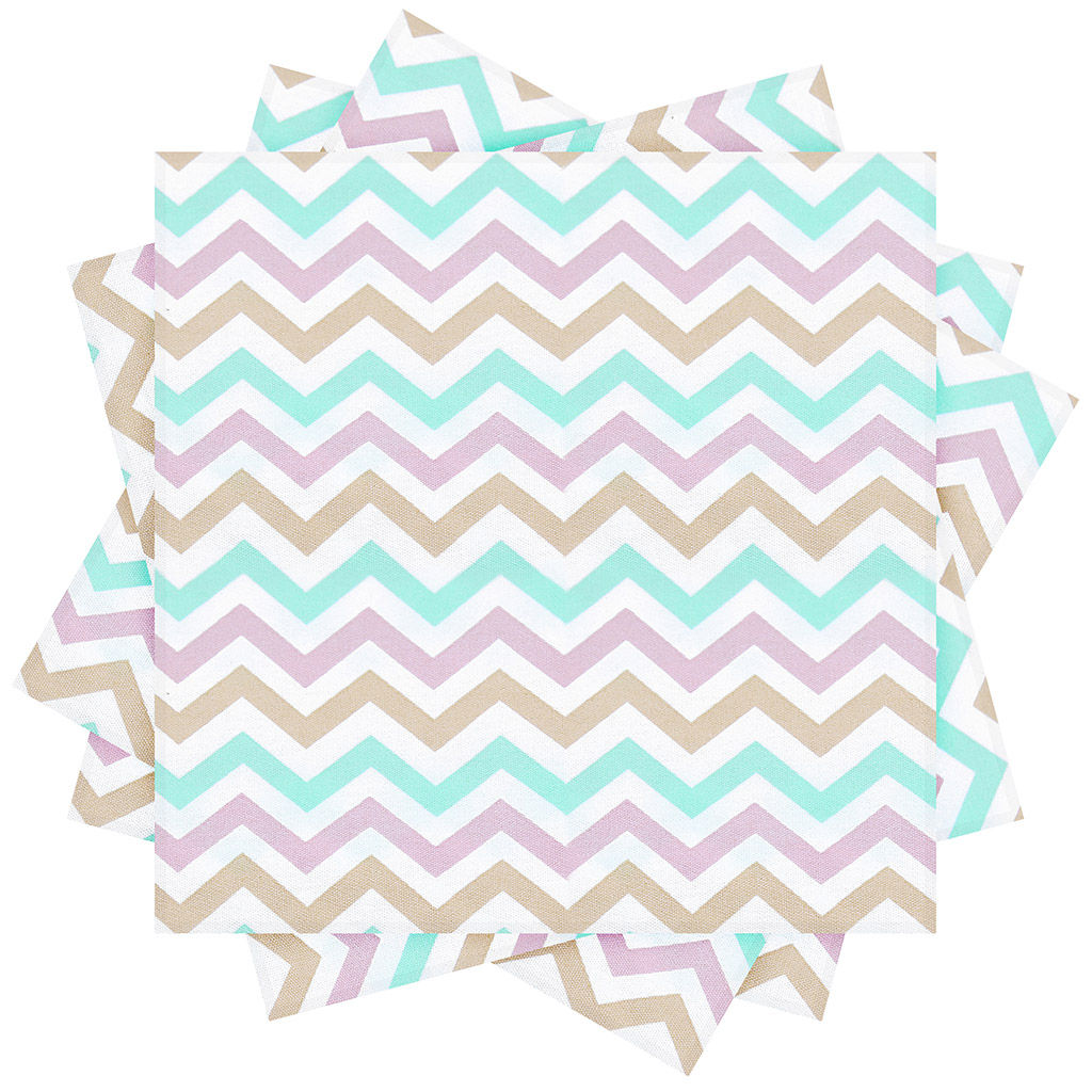 Зигзаг, бирюза Комплект столовый 4пр: салфетка сервировочная 45х45см, хлопок Премиум 186г/м2, Домашняя мода (Россия)  фото 2