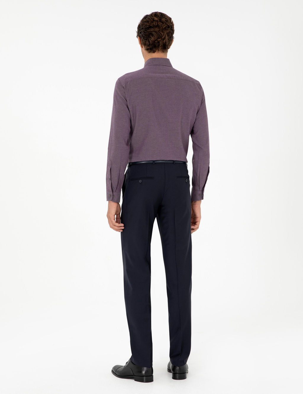 Тканевые брюки узкого кроя темно-синего цвета - Cacharel фото 4