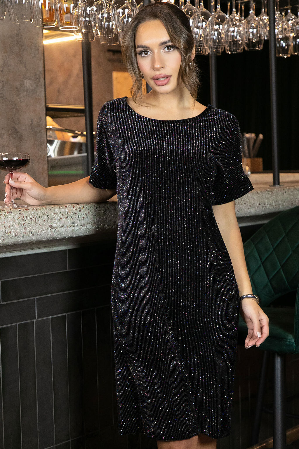 Платье Покоряя сердца (черный блеск) П11236 - Lt collection фото 10