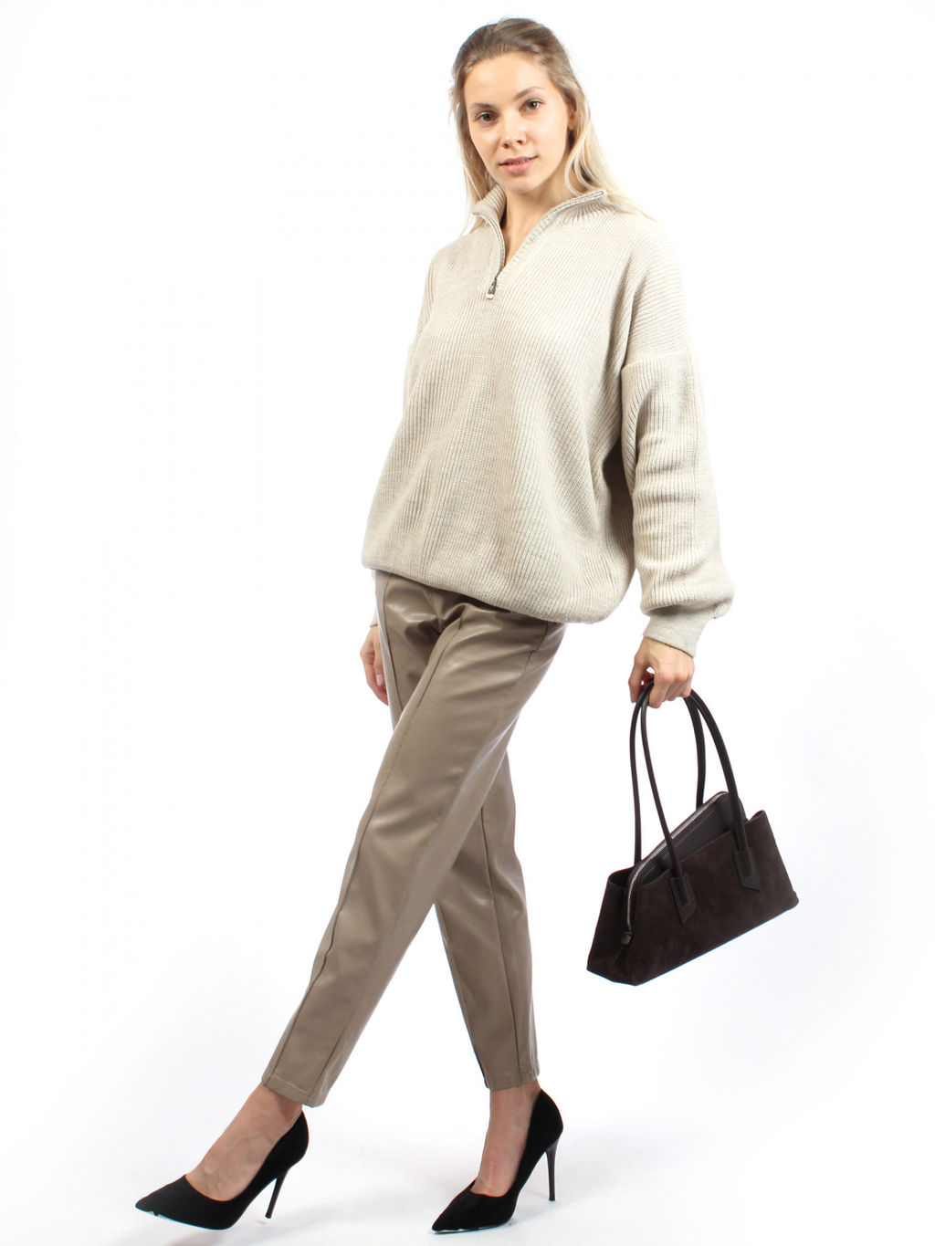 LACCOMA сумка L6006-F-коричневый натуральная замша хлопок  фото 3