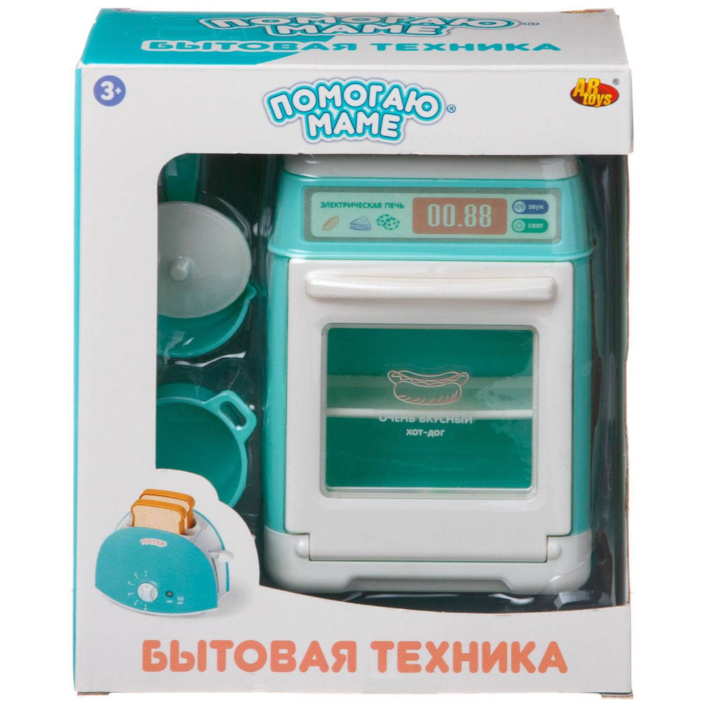 Игровой набор ABtoys Помогаю маме Бытовая техника Электрическая плита в наборе с кастрюлей и сотейником фото 4