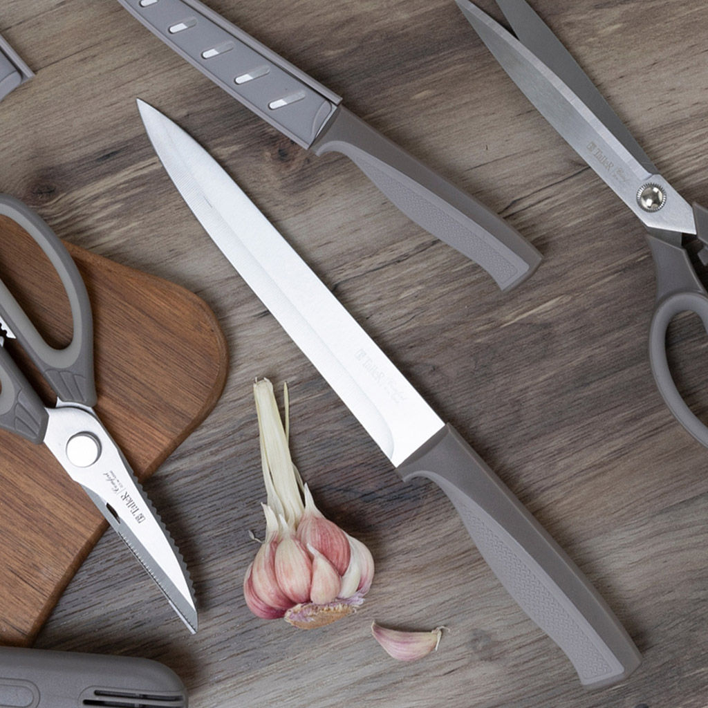 Нож кухонный TalleR 13см из стали, s1,5мм, универсальный, пластмассовая ручка, чехол в комплекте, на картоне (Китай) - Домашняя мода фото 4