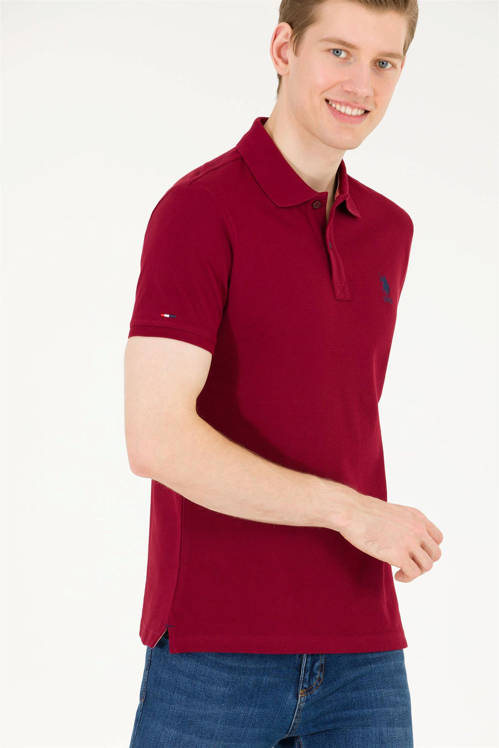 U. S. Polo Assn Мужская базовая футболка сливового цвета с воротником-поло - U.s. polo assn фото 10