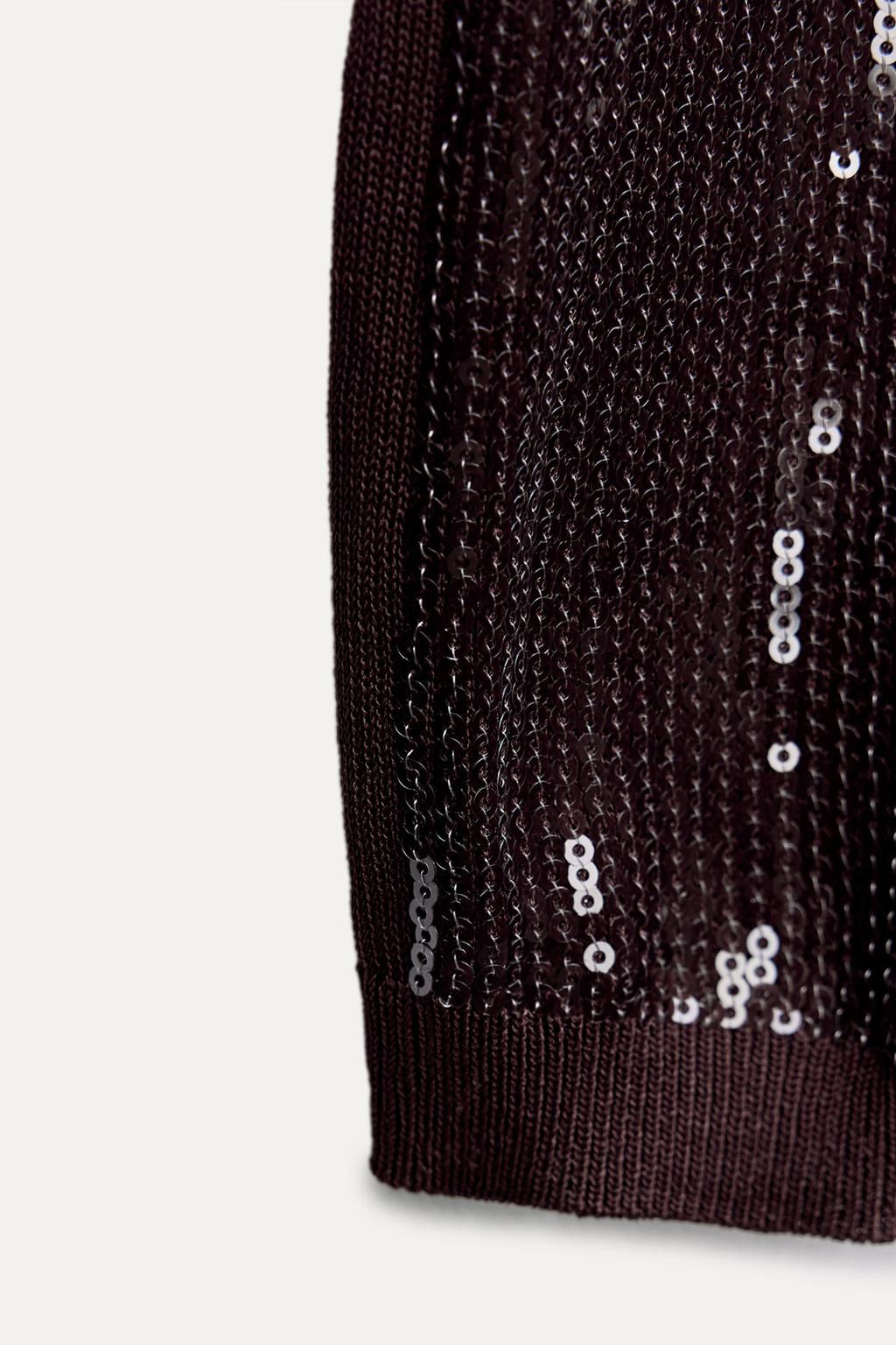 SLEEVELESS SEQUINNED KNIT TOP - Zara фото 13