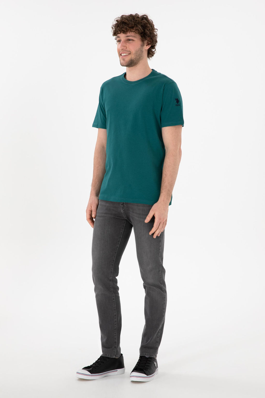 Erkek Regular Fit Bisiklet Yaka Koyu Ye_il Basic Ti__rt Sepette S_rpriz _ndirim - U.s. polo assn фото 5