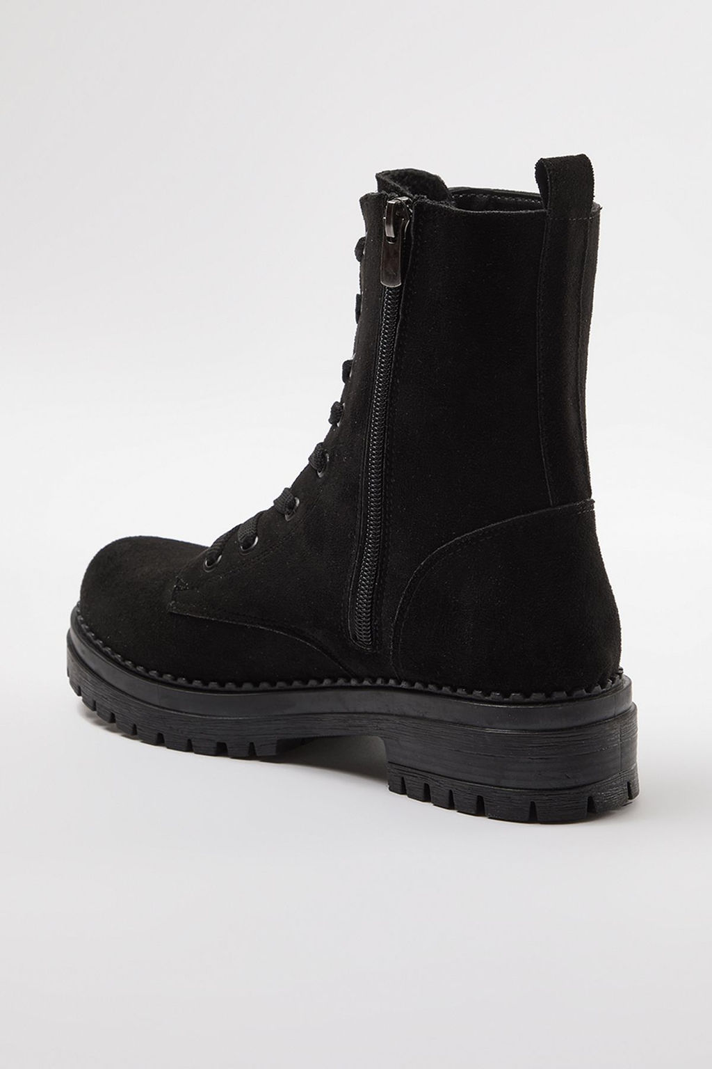 Trendyol Shoes Siyah Suet Bagc?kl? ve Fermuarl? K?sa Duz Kad?n Postal Bot TAKAW25BO00026 - Trendyolmilla фото 9