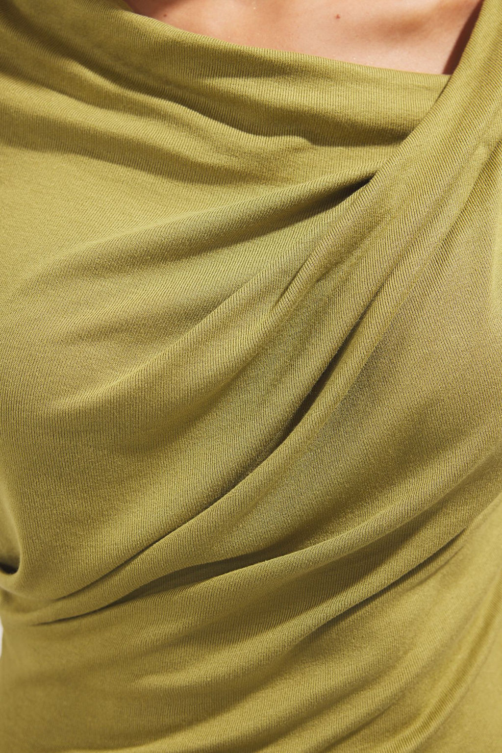 Yag Yesil Buzgu/Drape Detayl? Fitted/Vucuda Oturan Orme Bluz TWOSS25BZ00278