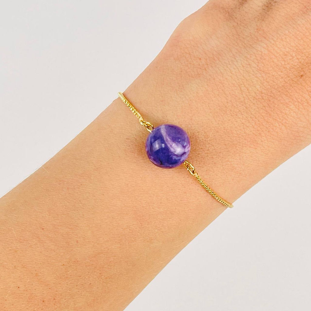 Браслет регулируемый с Чароитом от 16 см