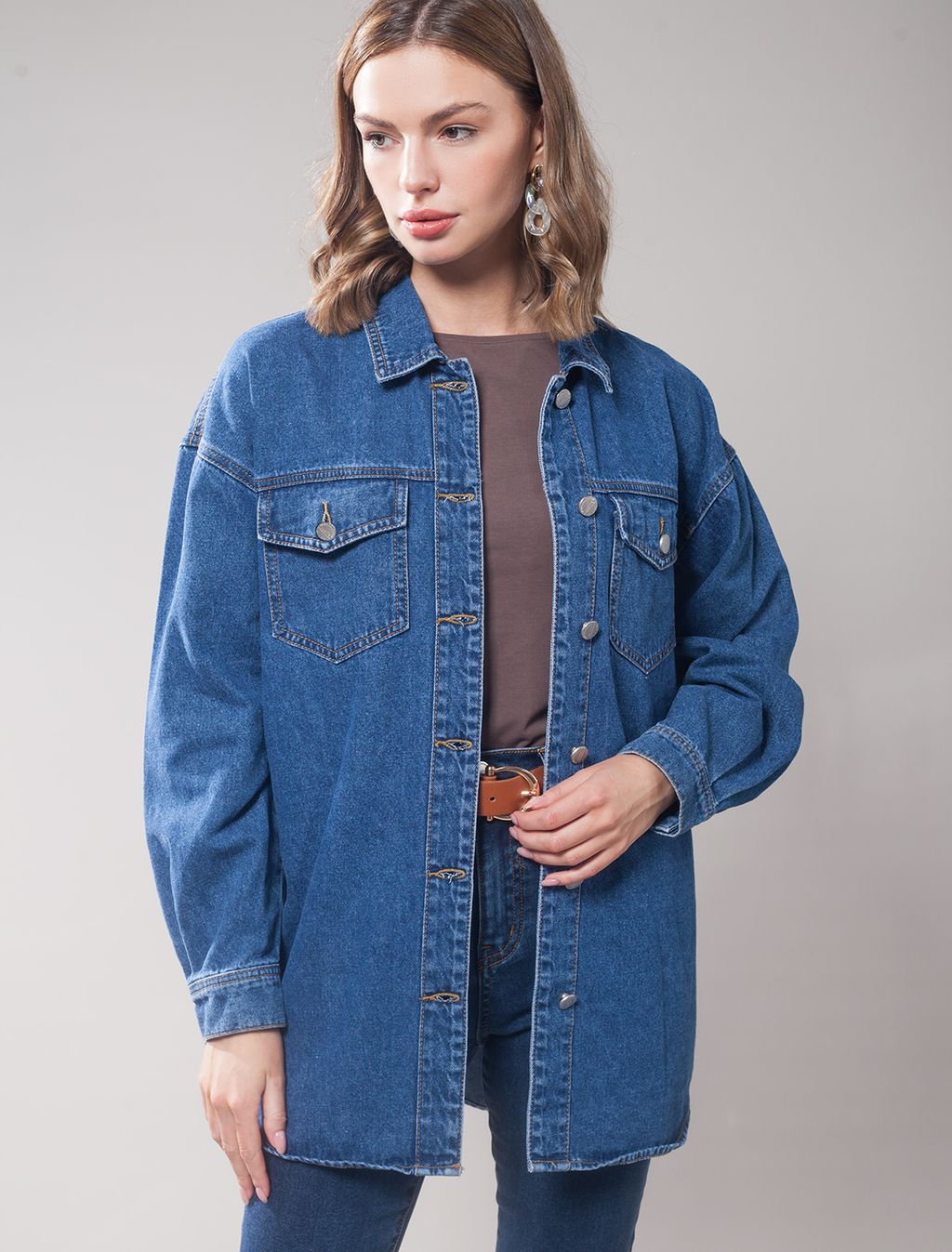 Куртка-рубашка из плотного денима - Vilatte фото 5