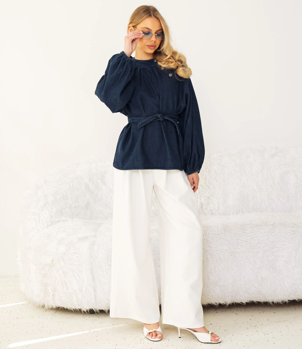 Блуза #КТ80303, синий - Dommod фото 4