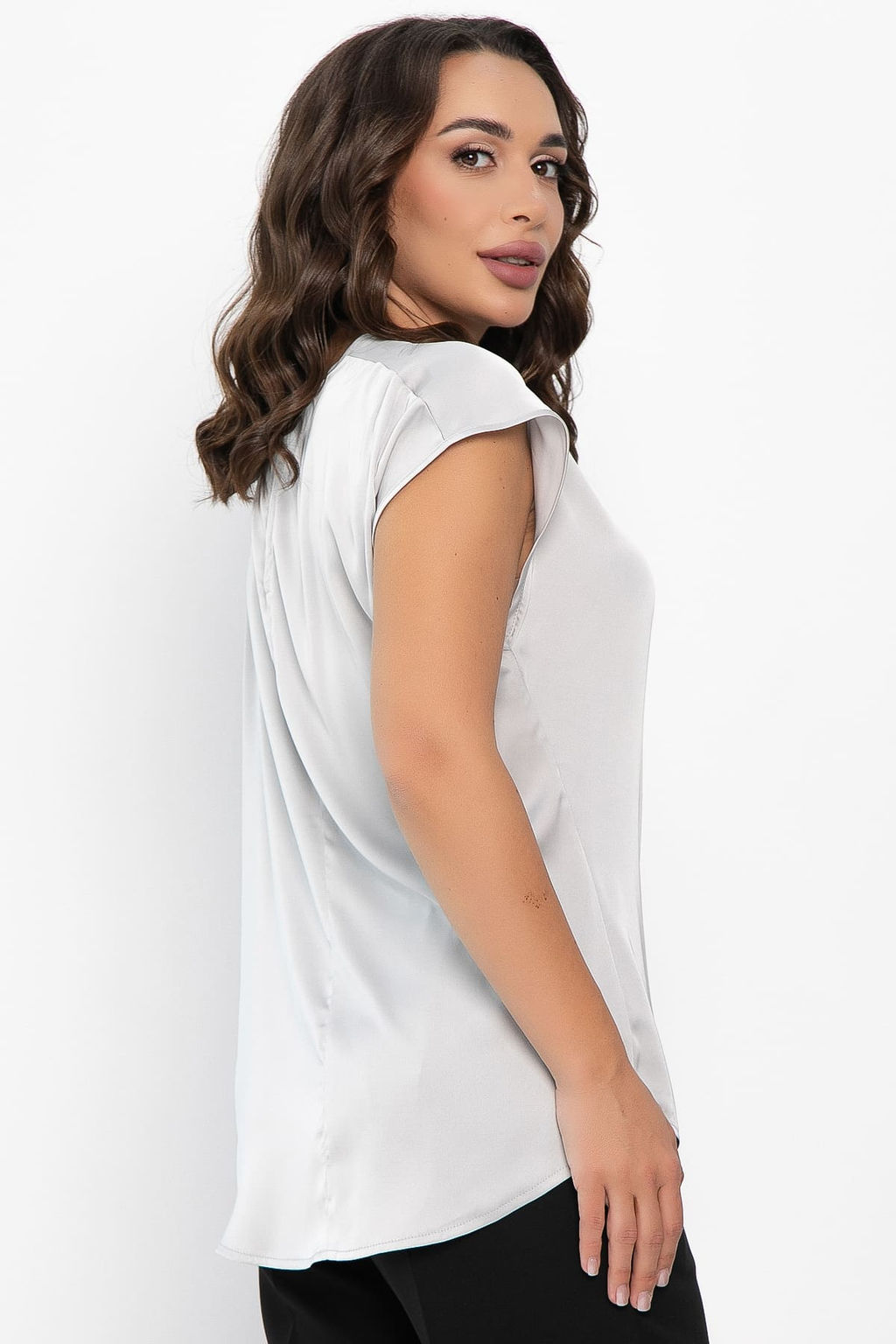 Блуза Маркиза (серая) Б14147-30М - Lt collection фото 5