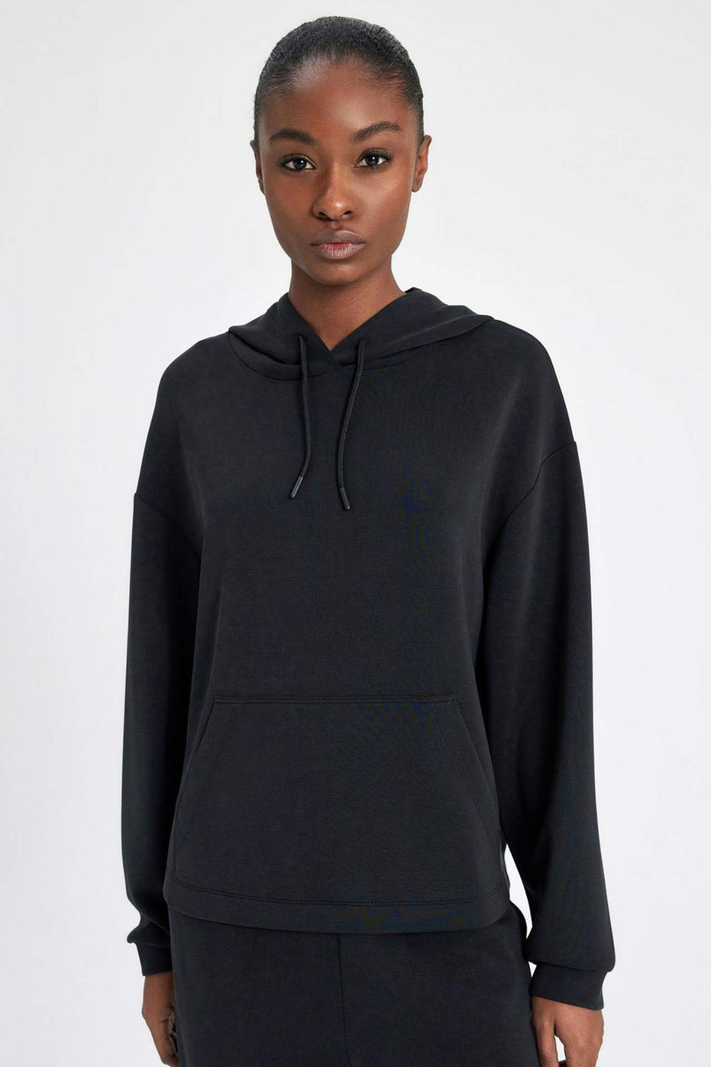 DeFactoFit Oversize Genis Kal?p Premium Kapusonlu Kanguru Cepli Sporcu Sweatshirt  фото 2