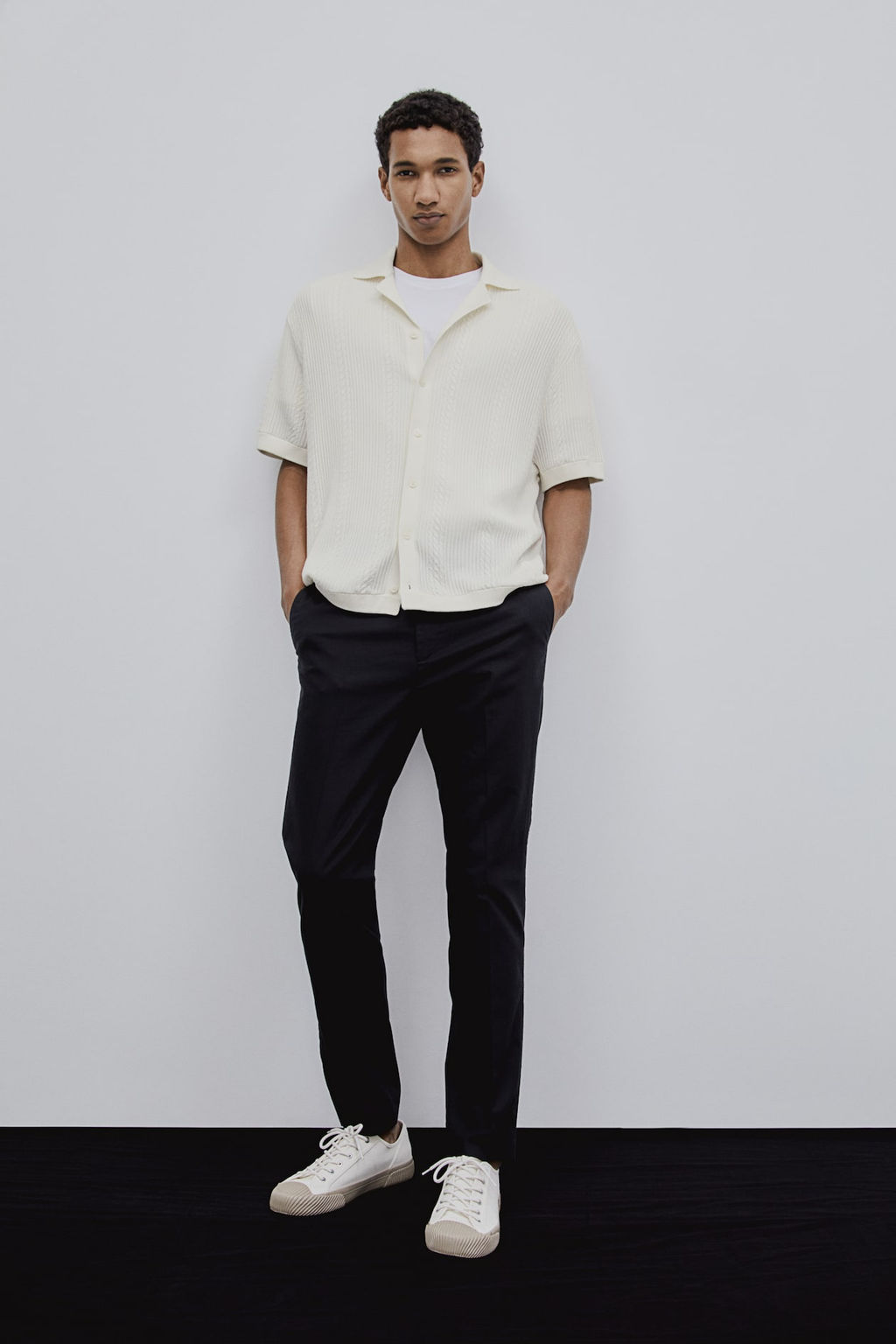 Camisa resort en punto con textura Regular Fit - H&m фото 3