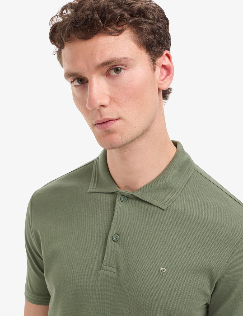 Haki Regular Fit %100 Pamuk K_vr_lmaz Polo Yaka Basic Ti__rt