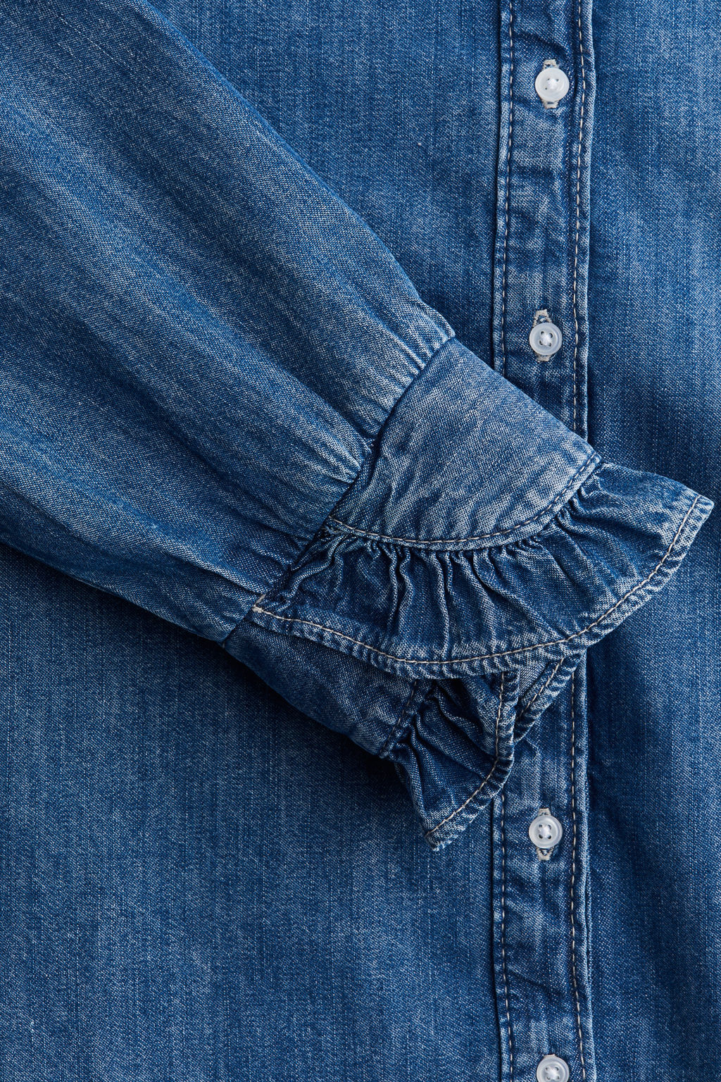 Blusa denim con ribetes de volante - H&m фото 6