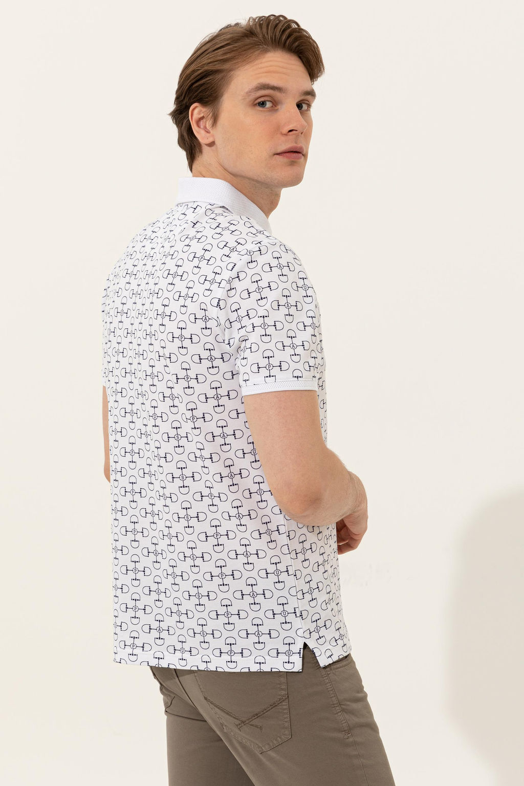 U. S. Polo Assn Мужская белая футболка с воротником-поло - U.s. polo assn фото 11