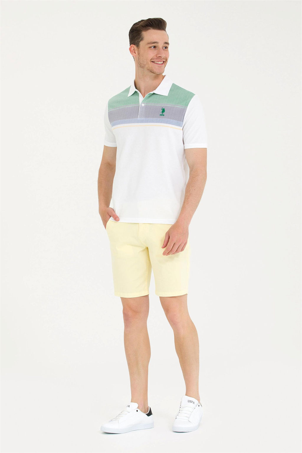 U. S. Polo Assn Мужские светло-желтые тканые шорты - U.s. polo assn фото 8
