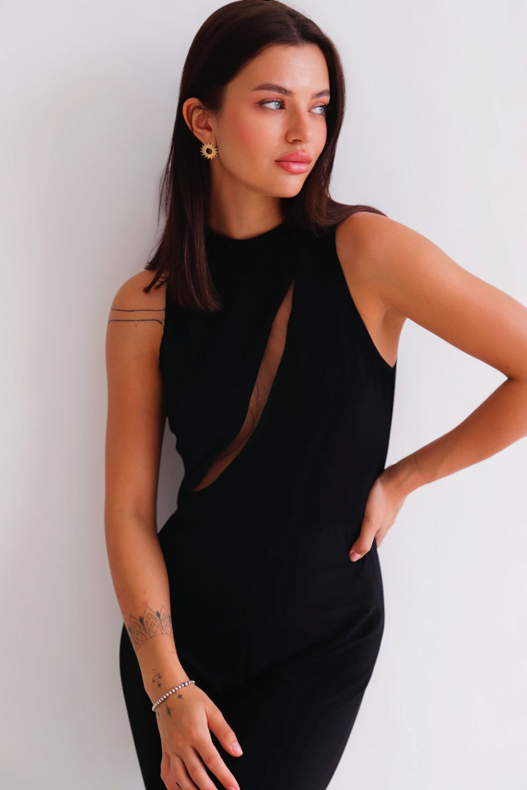 Комбинезон чёрный с вырезом - Martichelli фото 19