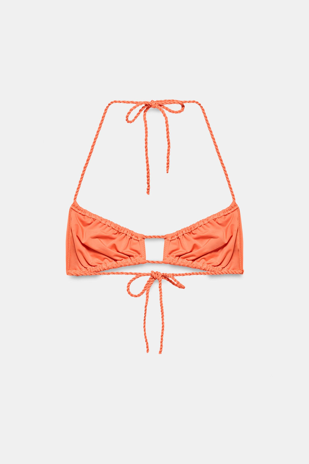 TOP BIKINI LISO FRUNCES / Naranja - Zara фото 7