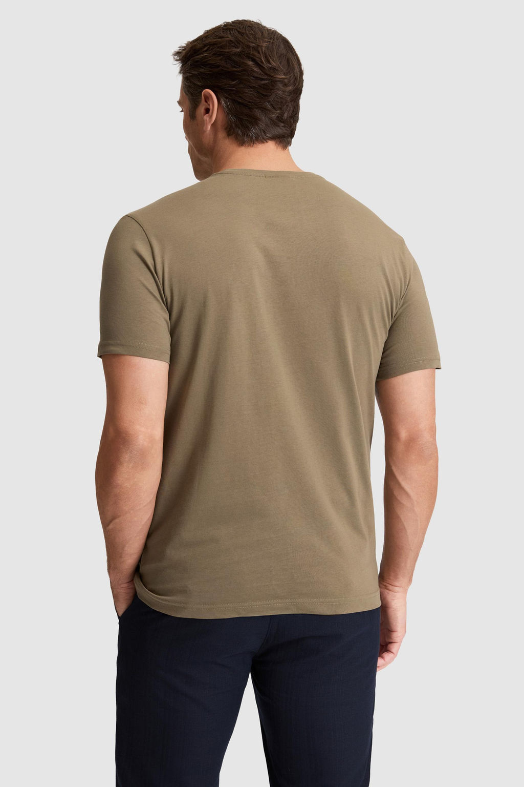 Erkek Haki Regular Fit Bisiklet YakaTi__rt