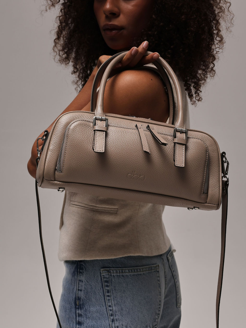 Кожаная сумка Nora DBR 31148 бежевый латте  фото 2