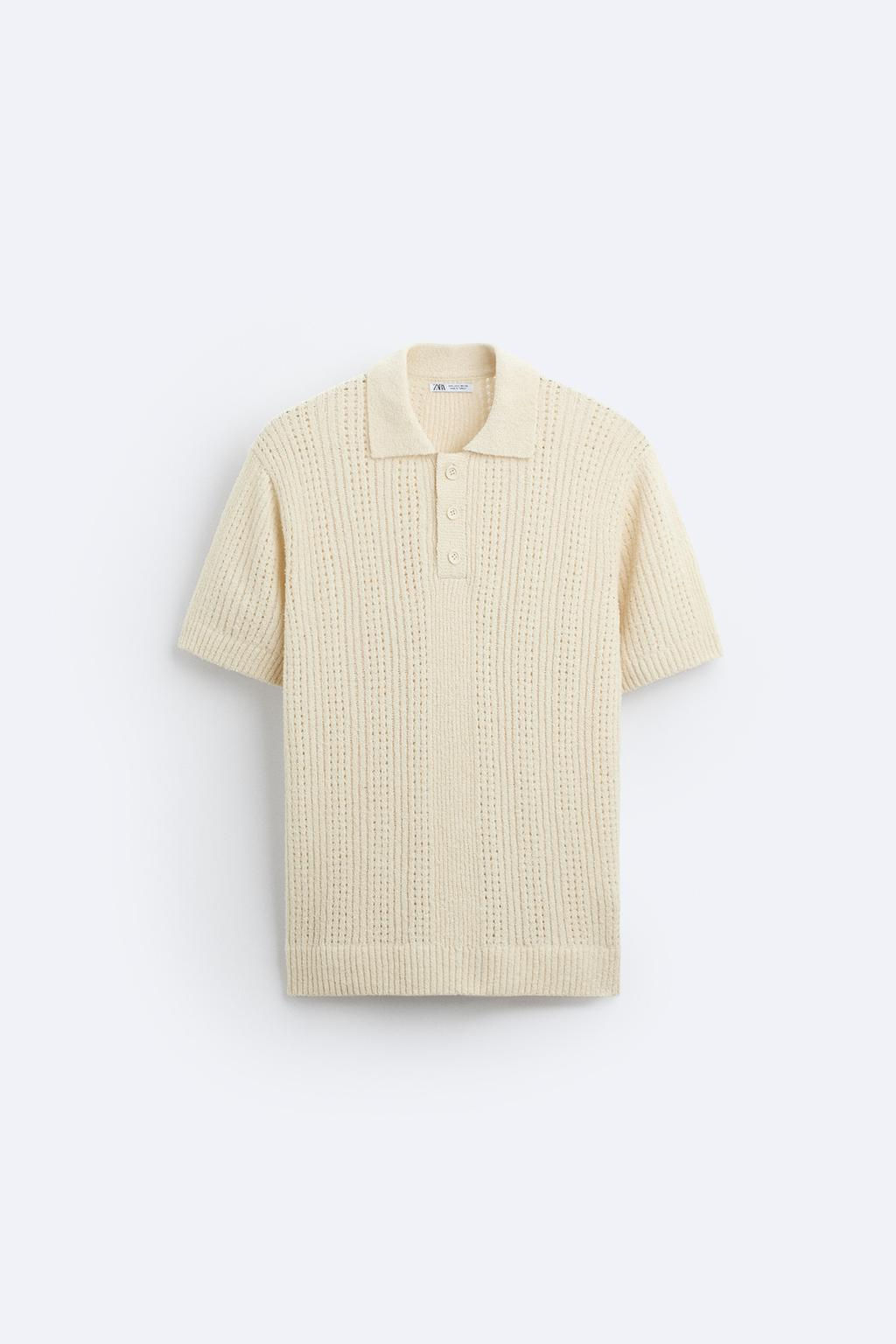 TEXTURED KNIT POLO SHIRT - Zara фото 6