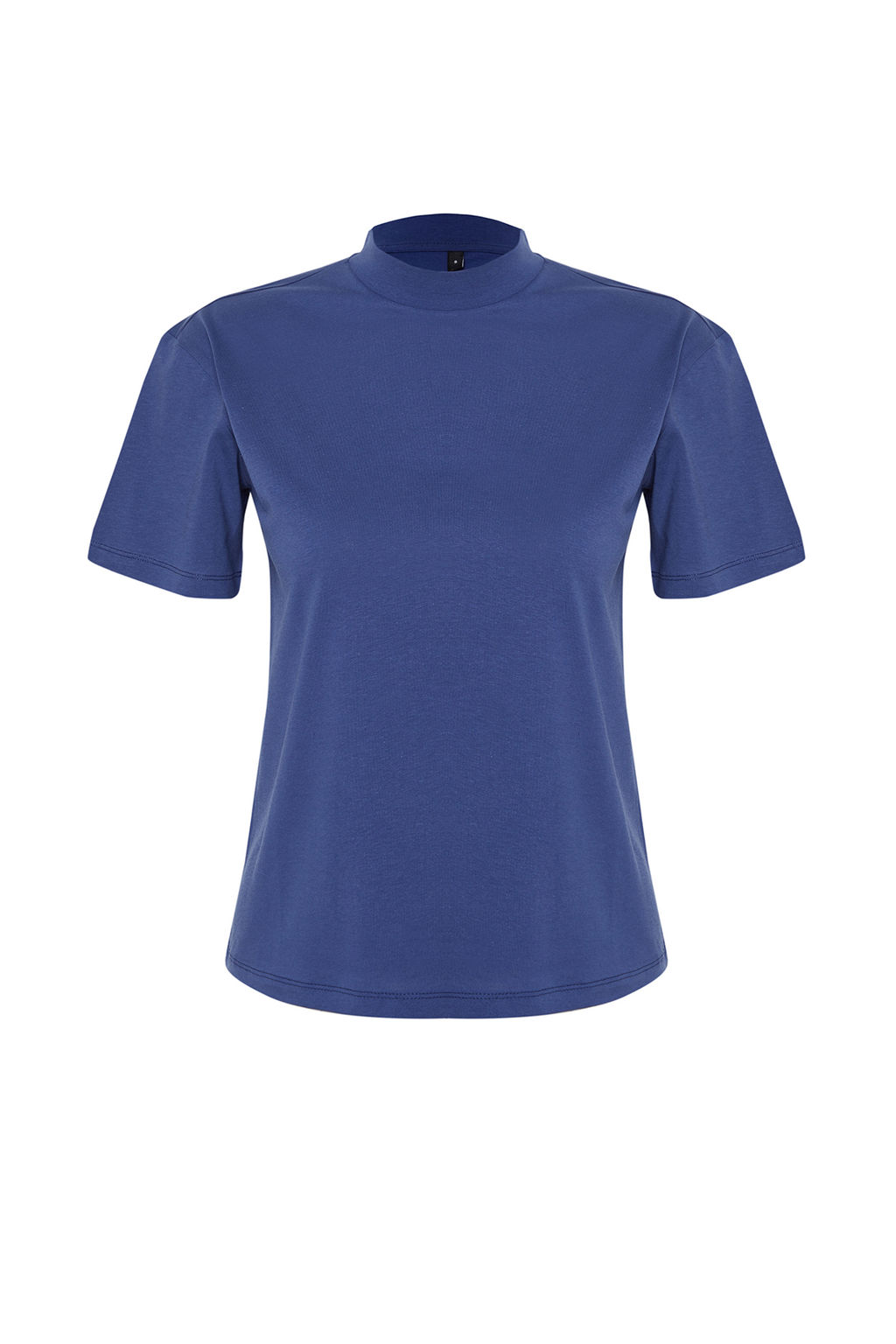 TRENDYOLMILLA Beyaz %100 Pamuk Basic Regular/Normal Kal?p Dik Yaka Orme T-Shirt TWOAW20TS0096  фото 43
