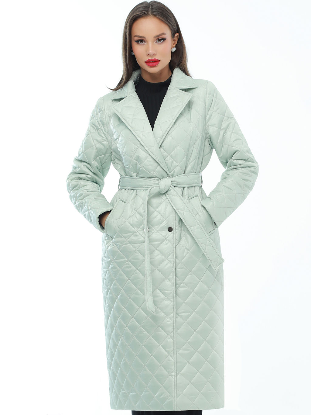 Пальто стеганое светло-мятного цвета - Dstrend фото 9