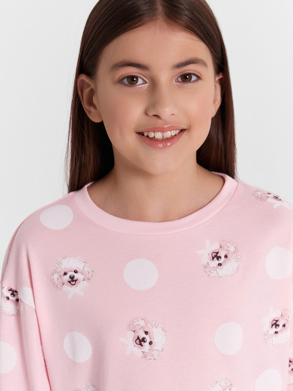Сорочка ночная для девочек розовая с принтом собачки - Mark formelle фото 4