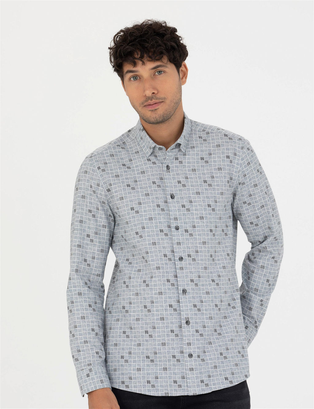 Mavi Slim Fit Uzun Kollu G_mlek