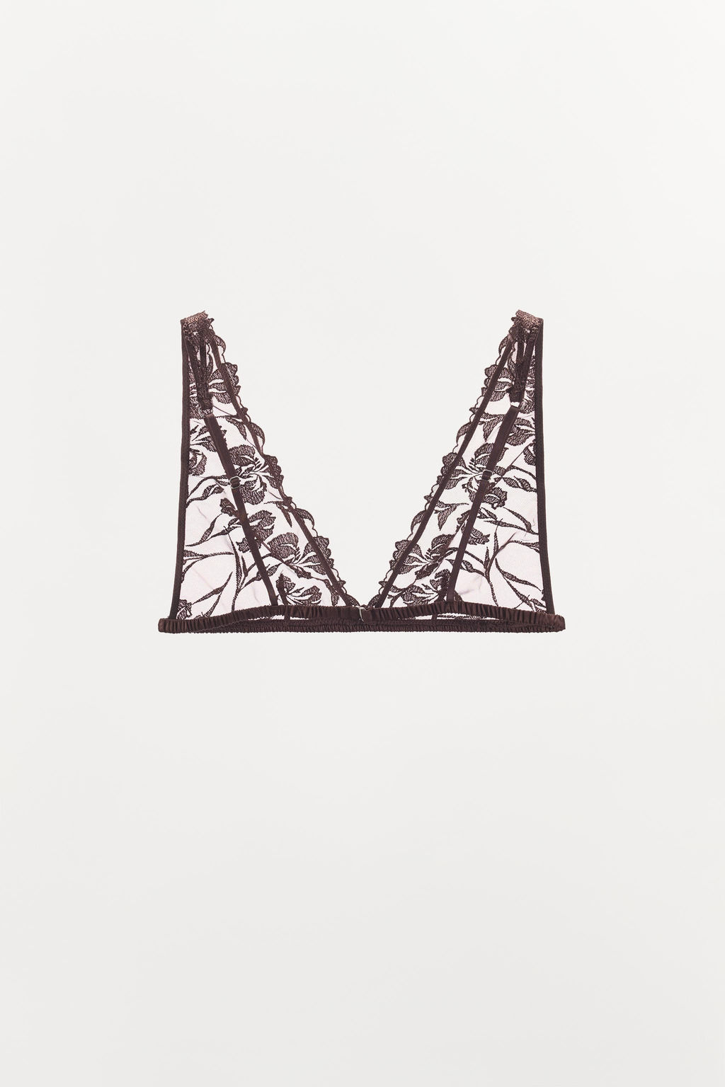 EMBROIDERED LACE TRIANGLE BRALETTE - Zara фото 6