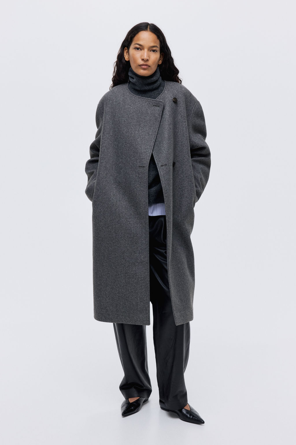 Abrigo con cuello tipo bufanda - H&m фото 9
