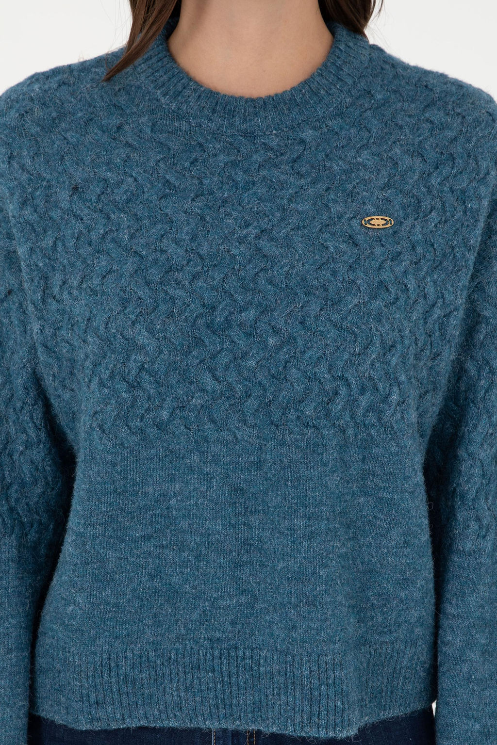 Женский свитер с круглым вырезом цвета индиго меланжевого цвета Неожиданная скидка в корзине - U.s. polo assn фото 6