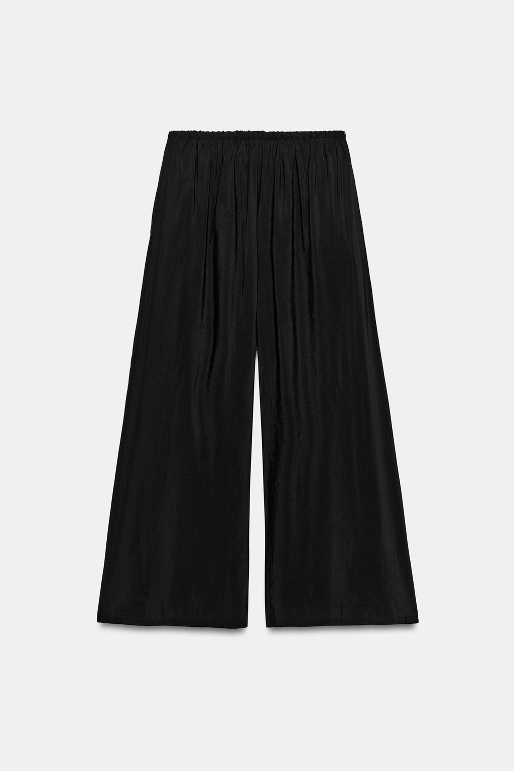PANTAL?N PALAZZO FLUIDO CORD?N / Negro - Zara фото 3