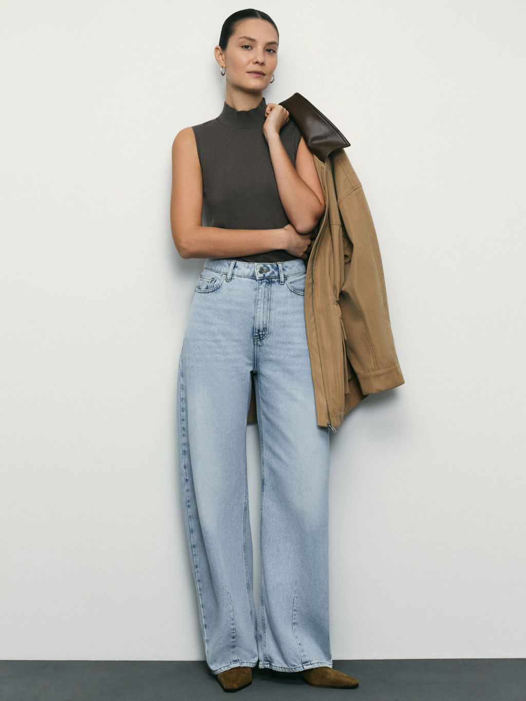 Джинсы barrel с высокой посадкой / Zarina