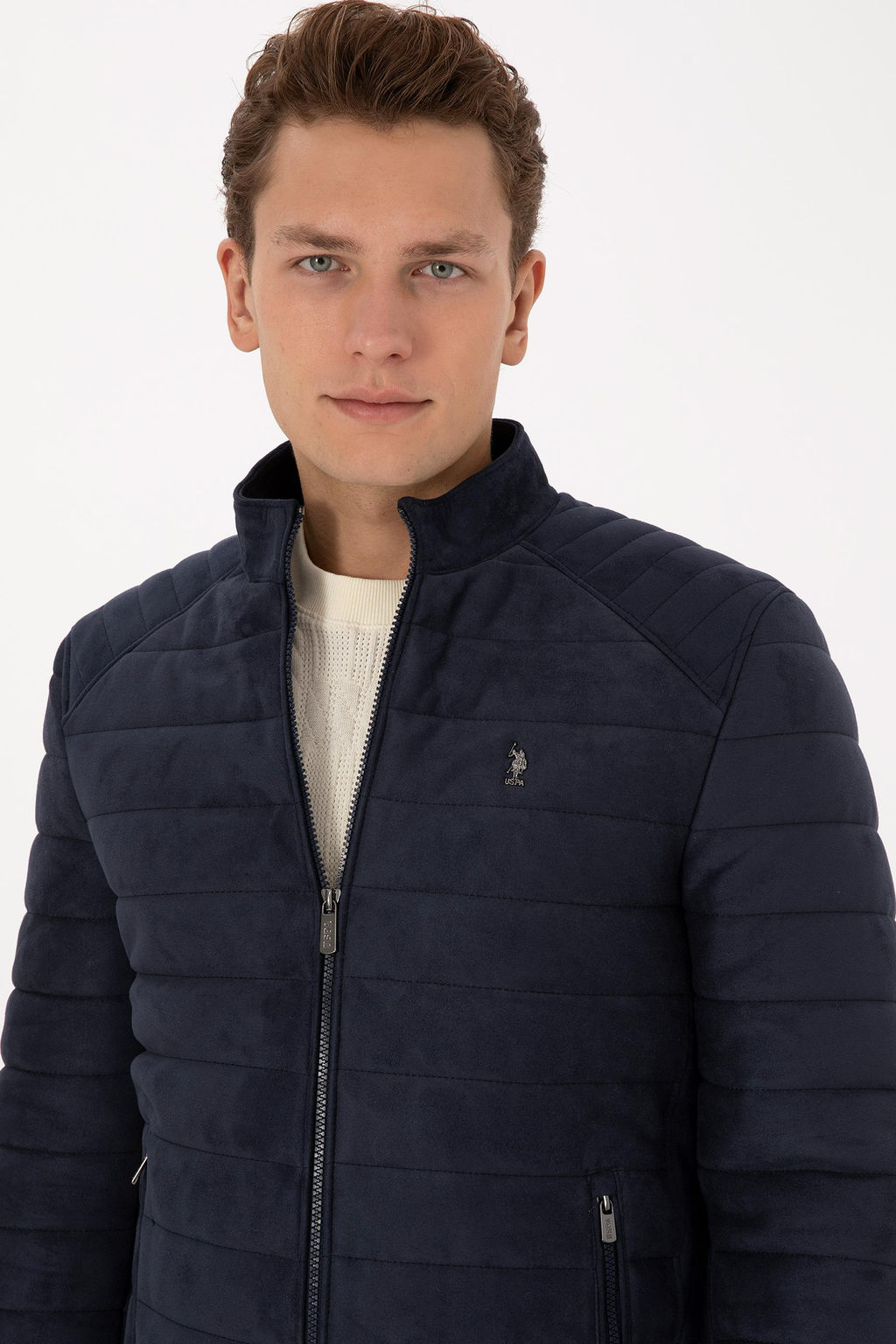 Erkek Lacivert Deri Ceket