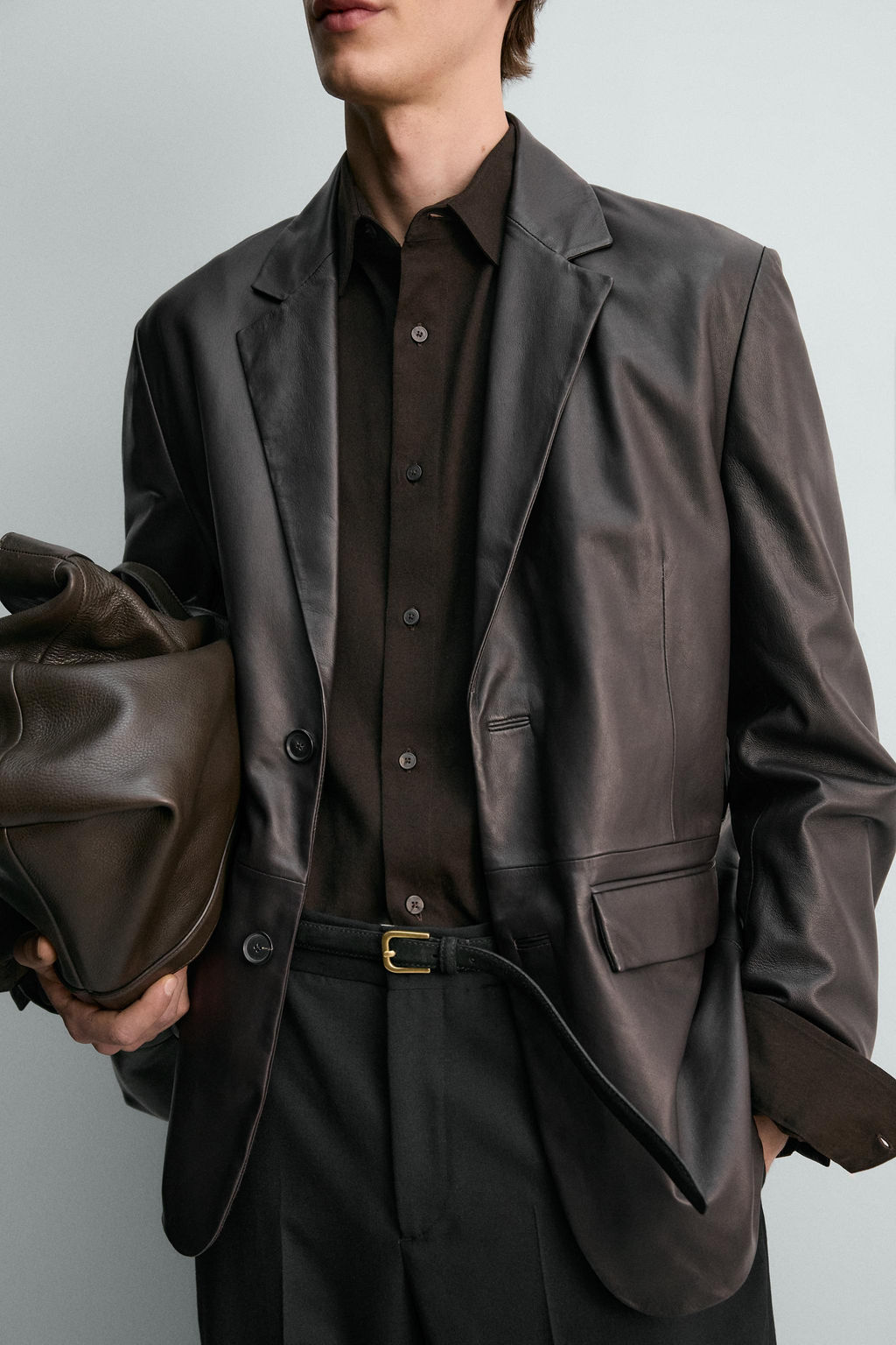 BLAZER PIEL LIMITED EDITION / Marr?n - Zara фото 6