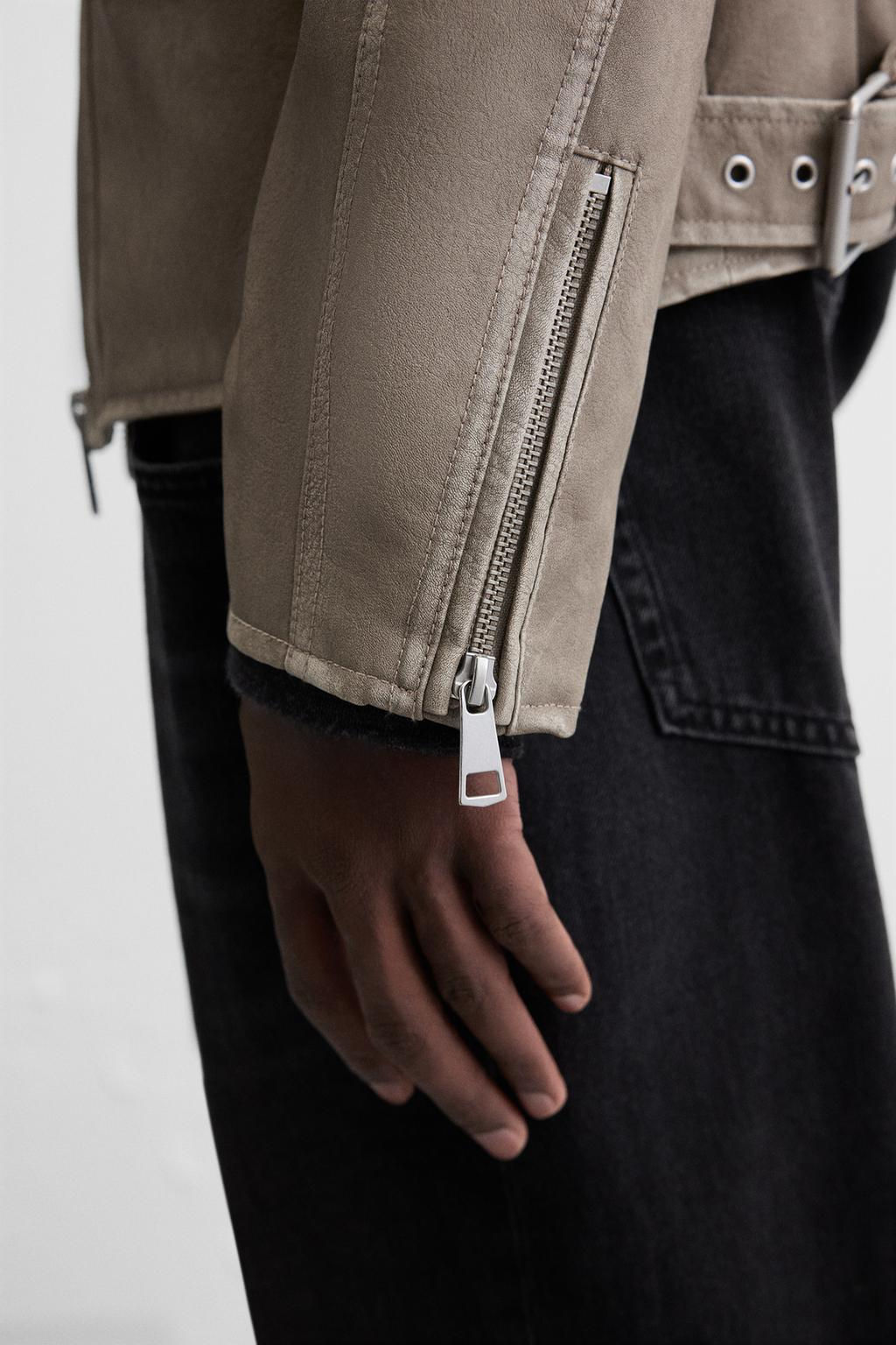 FADED LEATHER EFFECT JACKET - Zara фото 15