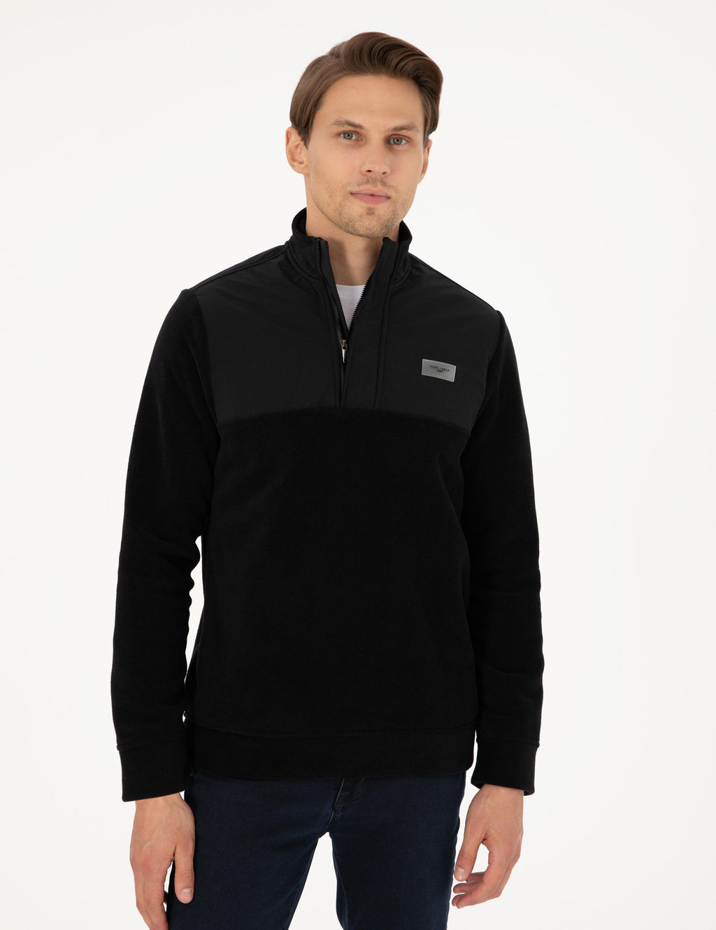 Siyah Regular Fit Sweatshirt - Pierre cardin фото 3