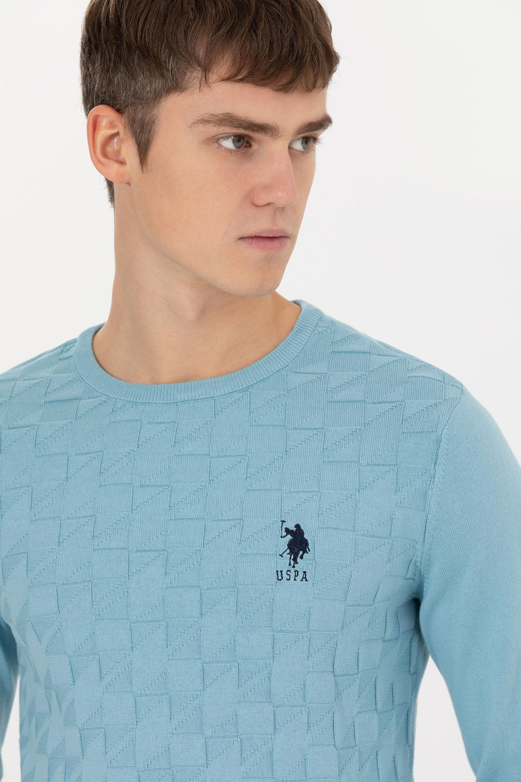Мужской синий трикотажный свитер Basic - U.s. polo assn фото 13