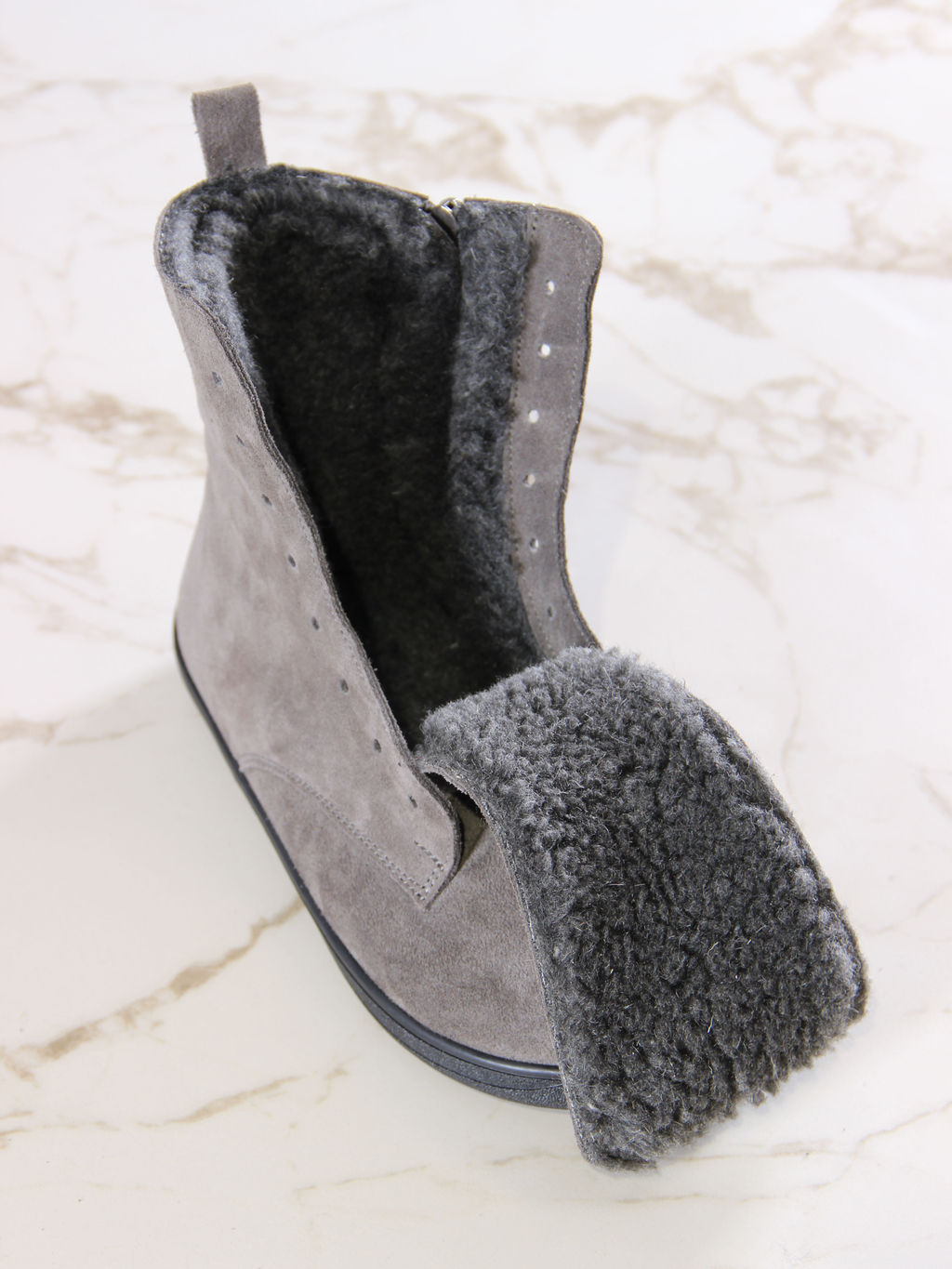 Босоногие ботинки EDART 351.NATAbl.Серый замок замша/шерсть