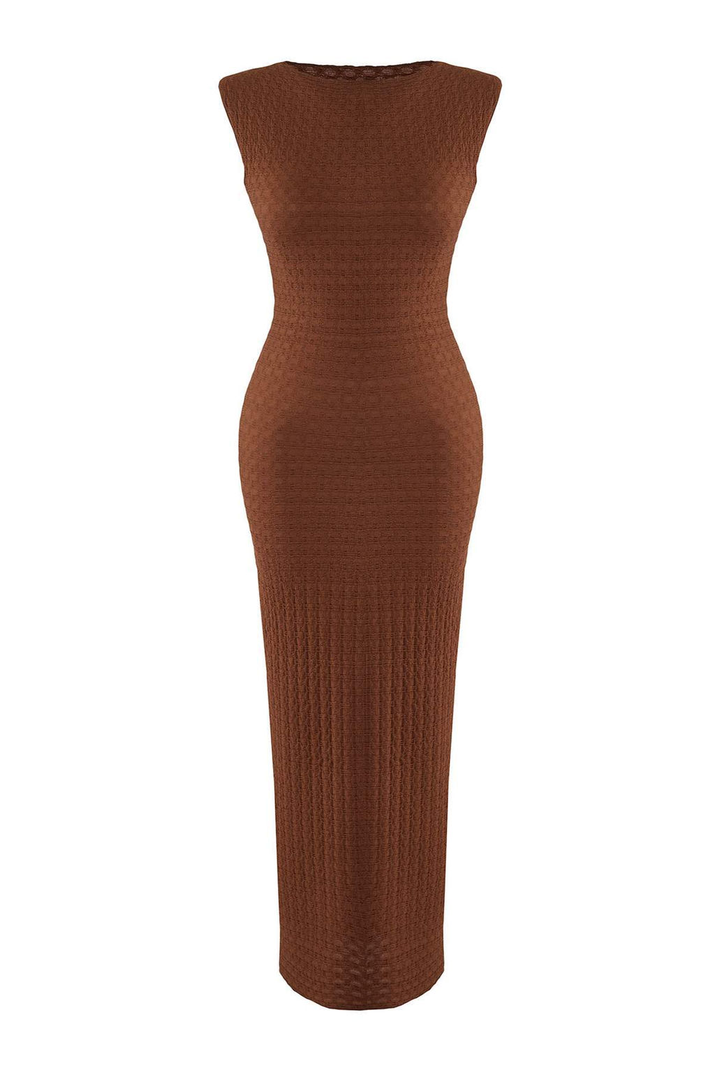 TRENDYOLMILLA Haki Dokulu Kumas Fitted/Vucuda Oturan Ay Kol Esnek Orme Midi Kalem Elbise TWOSS24EL00103  фото 32