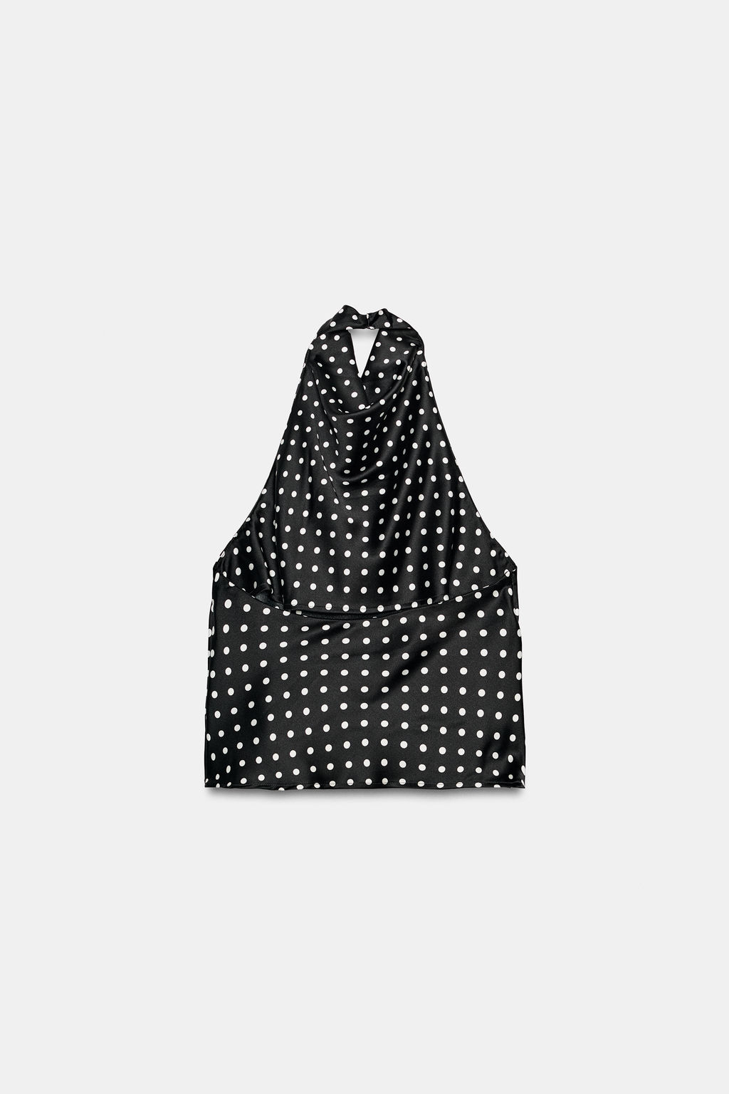 TOP HALTER SATINADO / Negro / Blanco - Zara фото 8