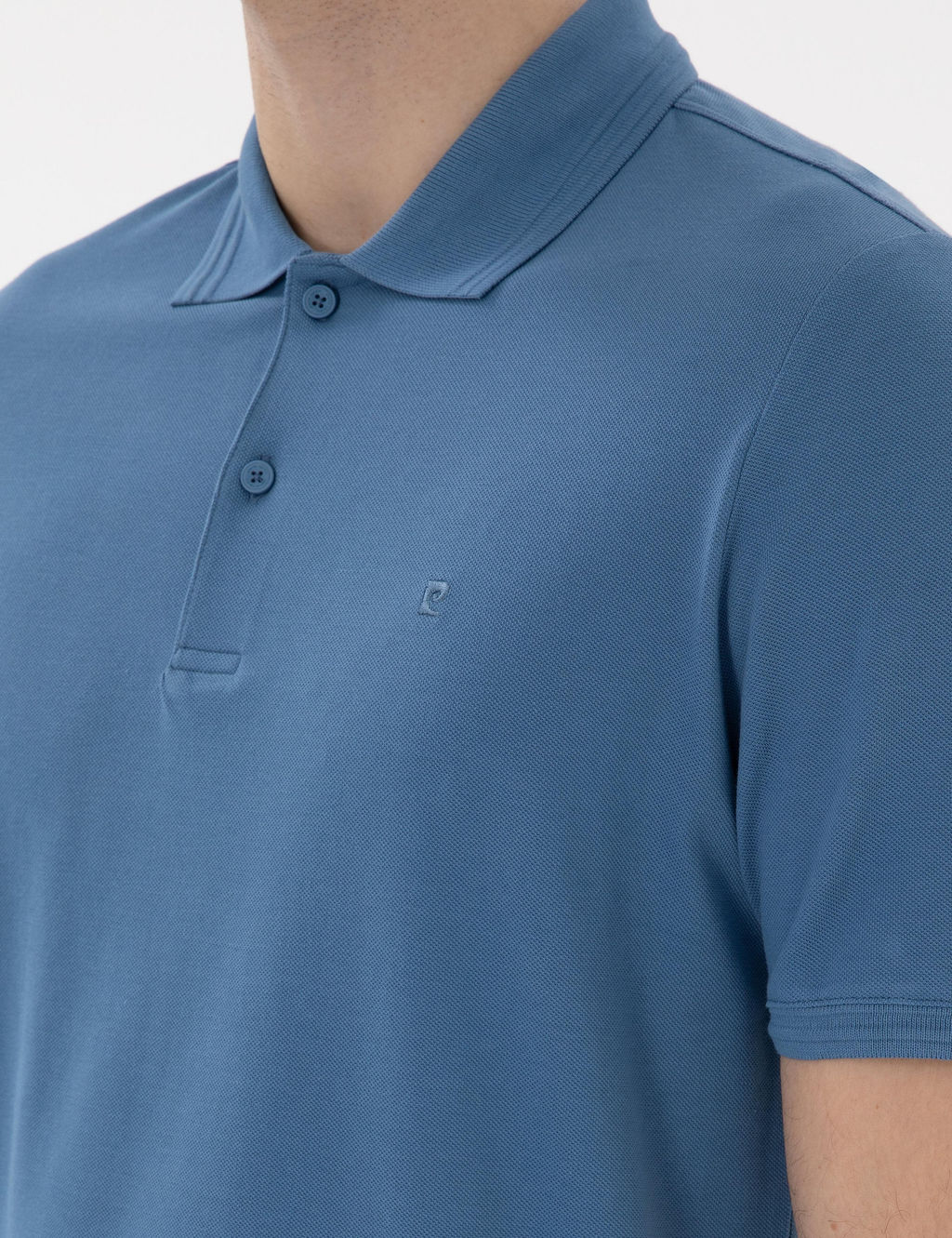 Koyu Mavi Regular Fit %100 Pamuk Polo Yaka Basic Ti__rt - Pierre cardin фото 7